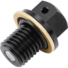 NICECNC Black M12 x 1.5 Magnetic Oil Drain Plug Bolt Dirt/Street Bike Compatible with Yamaha WR400F YZ125 YZ250G R YZ426F TTR250 TTR90,YZ250 YZ250X 2016-19 YZF-R25 YZF-R3 2015-18 MT-25 MT-03 2016-18