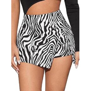 Women's Zebra Mini Skirt Club Night Out Zebra Print Casual Short Skirt Plus Size XS-5XL