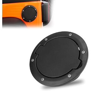 قطعة واحدة من غطاء باب غاز الألومنيوم لحشو الوقود لملحقات جيب رانجلر 2007-2016 JK غير محدود، غطاء غطاء خزان الغاز (أسود) in Kuwait