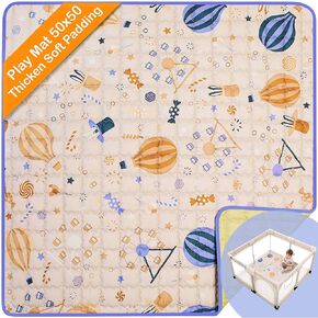 Baby Play mat 50x50 Playpen mat Thicken Soft Padding Non Slip Cushioned playmat Ideal for Infant Babies and Toddlers Durable Baby mat for Floor Crawling Playing and Tummy time Circus Design