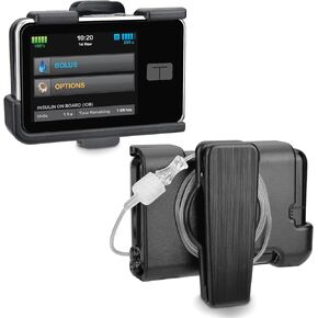 Tandem Tslim X2 Pump Case Accessories Smooth Comfortable Flexible Safe Convenient Insulin Pump Holder 360° Rotating Sturdy Belt Clip for t:Slim/t:Slim G4 (Black)