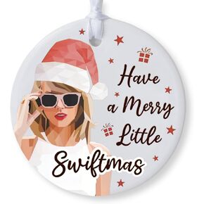 Merry Christmas Ornament, Have a Merry Little Swift Ceramic Christmas Tree Ornament, Gift for Music Lovers, Giftbox Included