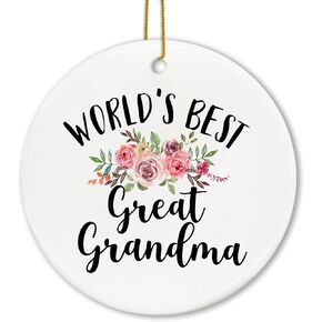Voatok Great Grandma Ornament, Great Grandma Gifts Christmas Ornament, Gifts for Great Grandma, Great Grandma Christmas Birthday Gifts, World's Best Great Grandma Decorative Hanging Ornament