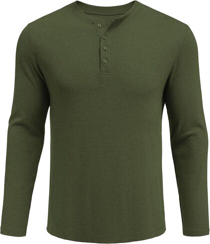 COOFANDY Mens Henley Shirts Long Sleeve Lightweight Buttons T-Shirts Casual Basic Pullover Top in Saudi Arabia