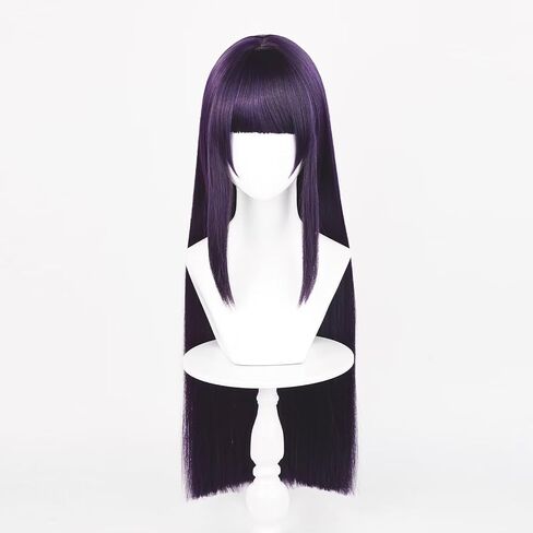 COSPLAZA Cosplay Wig Long Straight Flat Bang Synthetic Wig Anime Black Hair in Kuwait