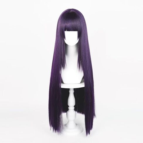 COSPLAZA Cosplay Wig Long Straight Flat Bang Synthetic Wig Anime Black Hair in Kuwait