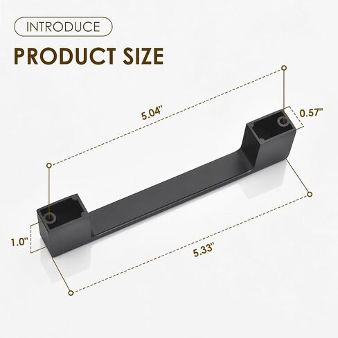 ALTAIR 20 Pack 5 Inch Kitchen Cabinet Handles Zinc Alloy Drawer Pulls Hardware Cabinet Handles, 128mm Hole Centers, Matte Black in Saudi Arabia