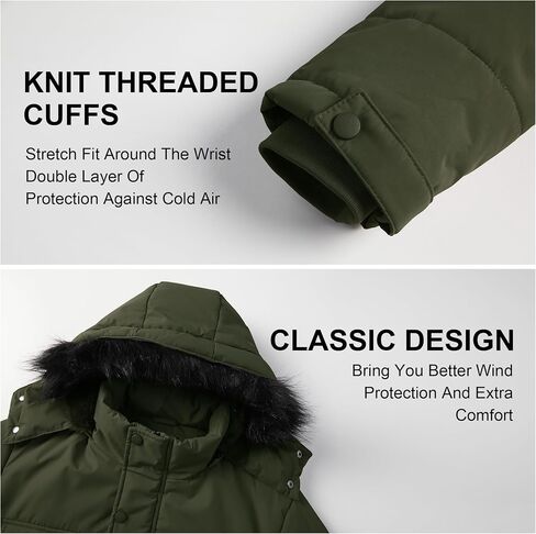 CHEXPEL Mens Winter Jacket Puffy Parka Jacket with Fur Hood Waterproof & Windproof Long Winter Coat Fleece Lined Men Jacket in Saudi Arabia