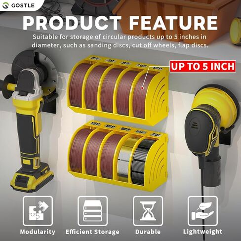 Professional Sanding Discs Storage Bins - 6 Bins Set for Efficient Organization, Offset Snap-On Connection, Grit Classification, Space-Saving Design and Versatile Application, Green in Kuwait