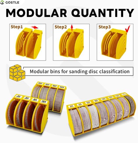 Professional Sanding Discs Storage Bins - 6 Bins Set for Efficient Organization, Offset Snap-On Connection, Grit Classification, Space-Saving Design and Versatile Application, Green in Kuwait