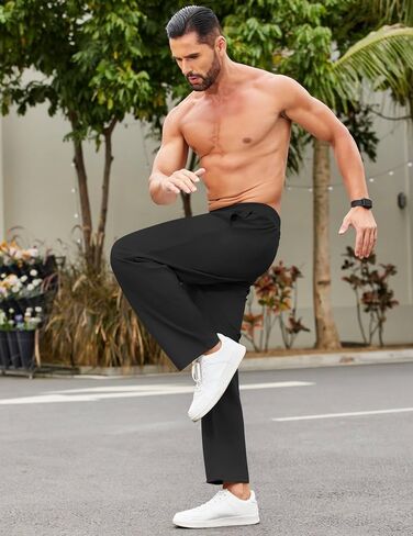COOFANDY Men Jogger Yoga Sweatpants Casual Athletic Elastic Waist Pants Open Bottom Trouser Jersey Knit Pants with Pockets in Saudi Arabia