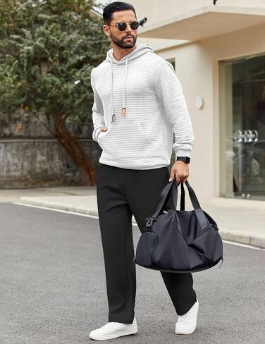 COOFANDY Men Jogger Yoga Sweatpants Casual Athletic Elastic Waist Pants Open Bottom Trouser Jersey Knit Pants with Pockets in Saudi Arabia