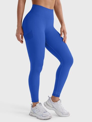 QOQ Womens High Waisted Seamless Workout Leggings Butt Lifting Gym Yoga Pants Booty Scrunch Vital Tummy Control Ruched Tights in Kuwait