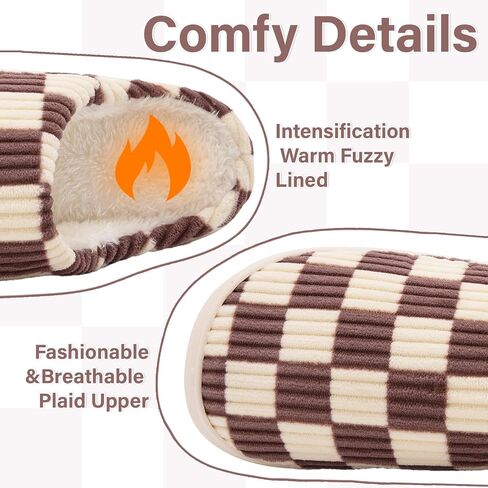 Jaeynow Fuzzy Slippers for Women Indoor,Unisex House Shoes Memory Foam Slippers for Men Winter Warm Plush Bedroom Shoes with Faux Fur Lining Comfy Trendy Gift Slippers in Saudi Arabia