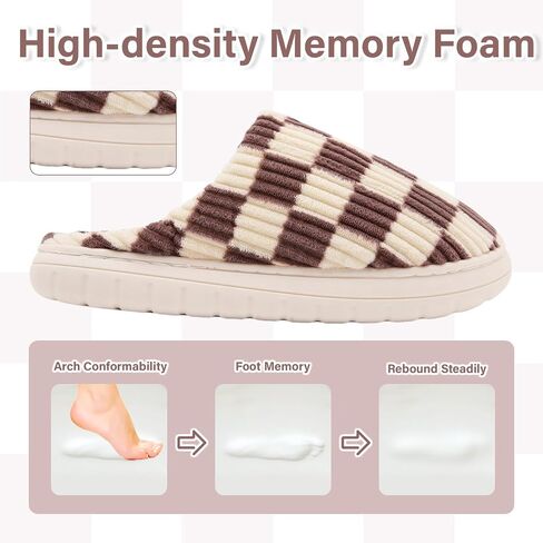 Jaeynow Fuzzy Slippers for Women Indoor,Unisex House Shoes Memory Foam Slippers for Men Winter Warm Plush Bedroom Shoes with Faux Fur Lining Comfy Trendy Gift Slippers in Saudi Arabia