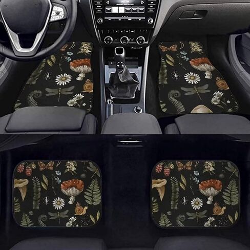 Mushroom Car Floor Mats 4 Pcs All-Weather Car Mats,Waterproof Fit Automotive Floor Carpet for Cars Trucks SUV,Universal Floor Liner Car Accessories in Kuwait