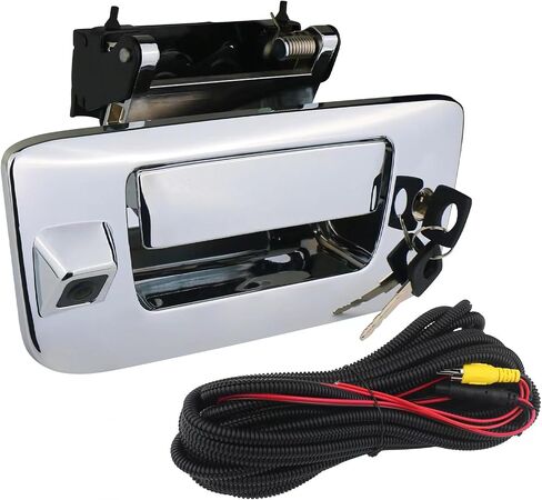 Backup Camera with Tailgate Handle & Bezel Trim & Lock Cylinder Compatible with 2007-2014 Chevrolet Chevy Silverado, GMC Sierra Truck 1500 2500 3500 Tailgate Parts in Saudi Arabia