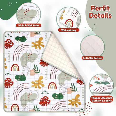 Percozzi Baby Play Mat for Floor ديناصور رغوة الطفل روضة حصيرة سميكة لينة الحشو المضادة للانزلاق بساط الزحف مبطن للأطفال الرضع الأطفال الصغار قابلة للطي وقابل للغسل الطفل لعب رياضة حصيرة 50 "× 50" الأزرق in Kuwait