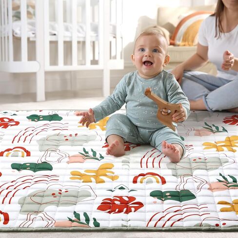 Percozzi Baby Play Mat for Floor ديناصور رغوة الطفل روضة حصيرة سميكة لينة الحشو المضادة للانزلاق بساط الزحف مبطن للأطفال الرضع الأطفال الصغار قابلة للطي وقابل للغسل الطفل لعب رياضة حصيرة 50 "× 50" الأزرق in Kuwait