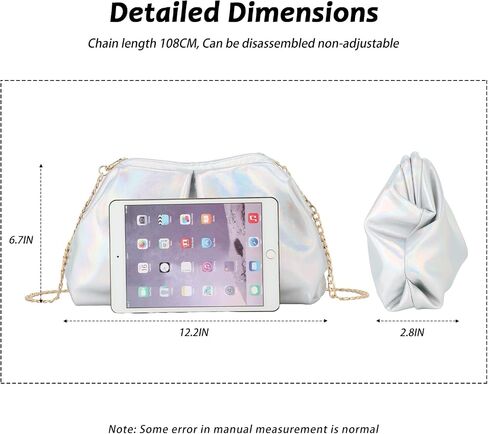 GOKTOW Soft Leather Clutch Purse for Women Dumpling Clutch Purses for Women, Crochet Handbags Ruched Cloud for Wedding Party in Saudi Arabia
