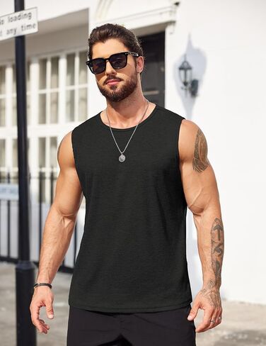 COOFANDY Men's Workout Tank Tops Sleeveless Gym Muscle Tee Shirts 2 Pack Casual Breathable Waffle Knit Tanks in Kuwait