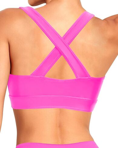 Holipick Women's Sports Bra Bikini Top Criss Cross Swim Top Scoop Neck Bathing Suit Top Swimsuit Top Only in Kuwait