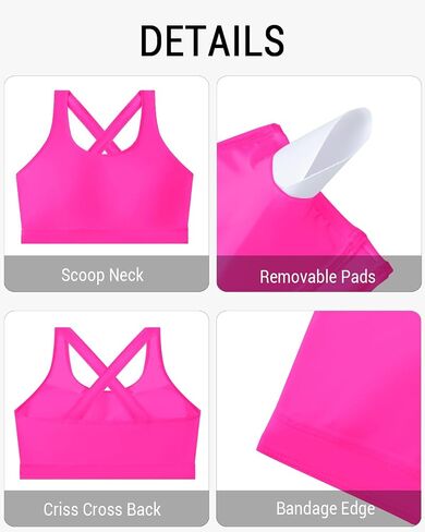Holipick Women's Sports Bra Bikini Top Criss Cross Swim Top Scoop Neck Bathing Suit Top Swimsuit Top Only in Kuwait