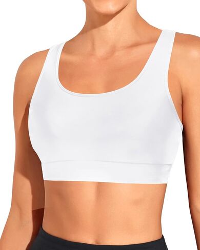 Holipick Women's Sports Bra Bikini Top Criss Cross Swim Top Scoop Neck Bathing Suit Top Swimsuit Top Only in Kuwait