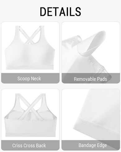 Holipick Women's Sports Bra Bikini Top Criss Cross Swim Top Scoop Neck Bathing Suit Top Swimsuit Top Only in Kuwait