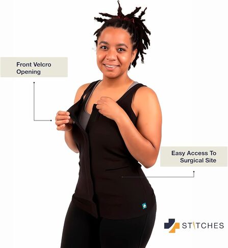 Women's Mastectomy Camisole with Drain Pockets - Post Surgery Clothes, JP Drain Holder, Easy Front Access in Saudi Arabia
