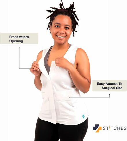 Women's Mastectomy Camisole with Drain Pockets - Post Surgery Clothes, JP Drain Holder, Easy Front Access in Saudi Arabia
