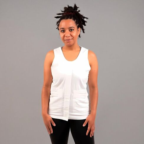 Women's Mastectomy Camisole with Drain Pockets - Post Surgery Clothes, JP Drain Holder, Easy Front Access in Saudi Arabia