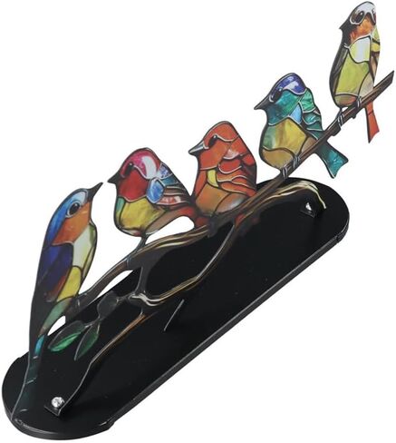 زينة تمثال الطيور vctitil، زينة الطيور الحرفية، تمثال الطيور المعدنية الملونة لديكورات المنزل، الطيور على فرع، الطيور نمط متعدد الألوان in Kuwait