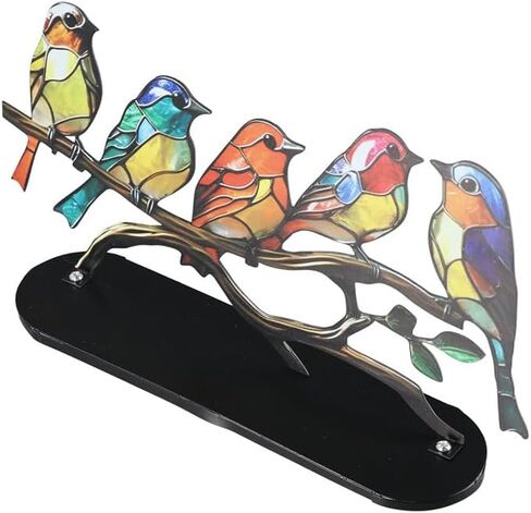 زينة تمثال الطيور vctitil، زينة الطيور الحرفية، تمثال الطيور المعدنية الملونة لديكورات المنزل، الطيور على فرع، الطيور نمط متعدد الألوان in Kuwait
