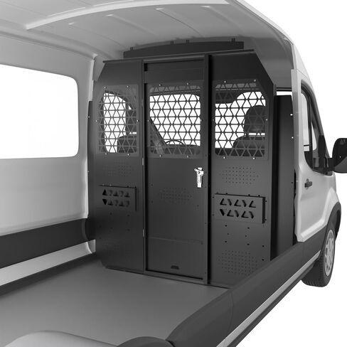 MELIPRON Van Safety Partition Bulkhead with Lock Latch Fit for Ford Transit Medium Roof, Black in Kuwait
