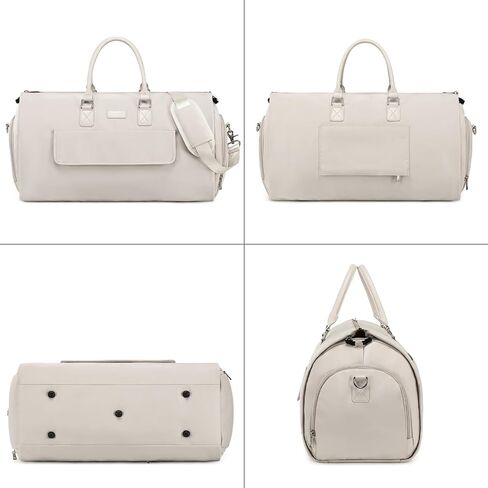 SunBorls 2 in 1 Garment Duffle Bags for Travel, Convertible Garment Bags for Travel Business Women's Suit Bag Long Gown Garment Bag with Separate Shoe Compartment Beige in Saudi Arabia