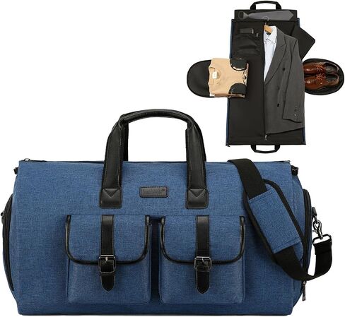 SunBorls 2 in 1 Garment Duffle Bags for Travel, Convertible Garment Bags for Travel Business Women's Suit Bag Long Gown Garment Bag with Separate Shoe Compartment Beige in Saudi Arabia