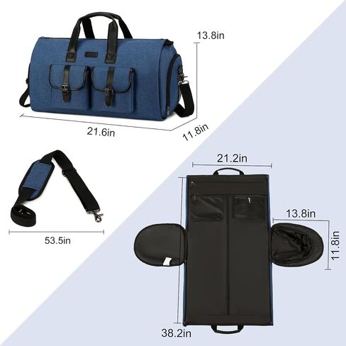 SunBorls 2 in 1 Garment Duffle Bags for Travel, Convertible Garment Bags for Travel Business Women's Suit Bag Long Gown Garment Bag with Separate Shoe Compartment Beige in Saudi Arabia