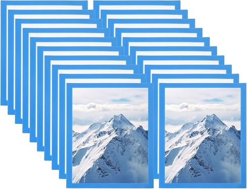 PATIKIL Magnetic Sign Holder, 20 Pack A4 Magnetic Picture Frame Poster Photo Holder with Adhesive Backing for Walls Window Door Display, Frosted Silver in Saudi Arabia