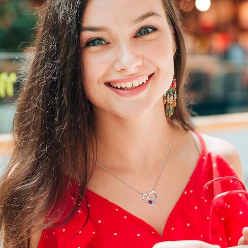 Girl's Heart Pendant Necklace Sterling Silver Jewelry Gift for Girlfriend Daughter in Saudi Arabia