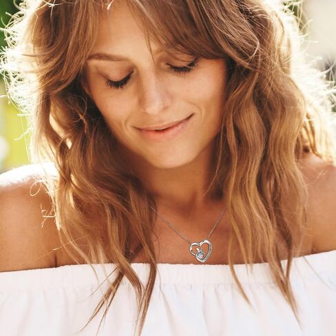 Girl's Heart Pendant Necklace Sterling Silver Jewelry Gift for Girlfriend Daughter in Saudi Arabia