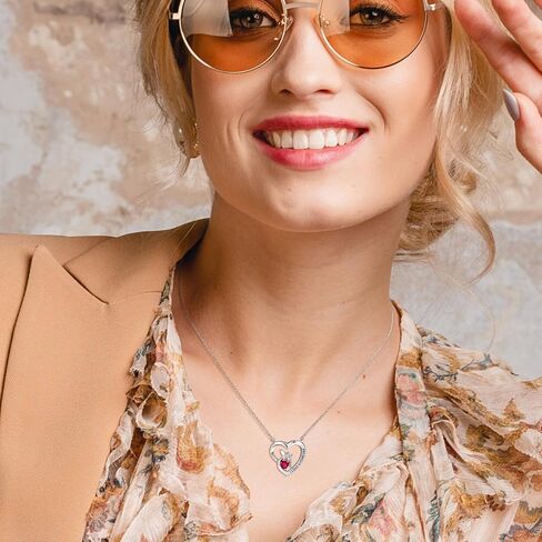Girl's Heart Pendant Necklace Sterling Silver Jewelry Gift for Girlfriend Daughter in Saudi Arabia