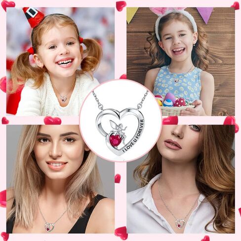 Girl's Heart Pendant Necklace Sterling Silver Jewelry Gift for Girlfriend Daughter in Saudi Arabia
