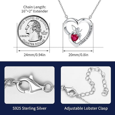 Girl's Heart Pendant Necklace Sterling Silver Jewelry Gift for Girlfriend Daughter in Saudi Arabia