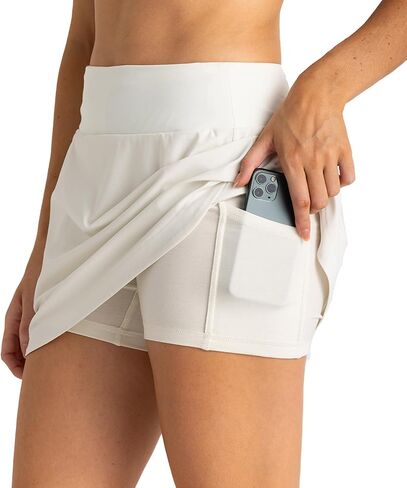 Free Fly Women's Lined Active Breeze Skort, 15" - Bamboo Viscose Liner, UPF 50+ Sun Protection, Stretch Skirts for Women in Kuwait