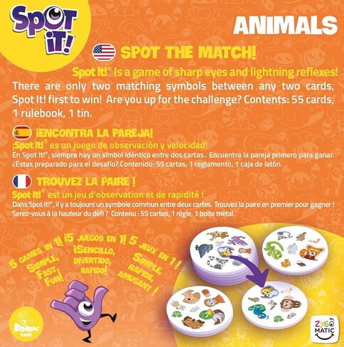 ينقطها! لعبة بطاقات الحيوانات الصغيرة | لعبة للأطفال | سن ما قبل المدرسة 4+ | 2 إلى 5 لاعبين | متوسط ​​وقت اللعب 10 دقائق | صنع بواسطة زيجوماتيك in Kuwait