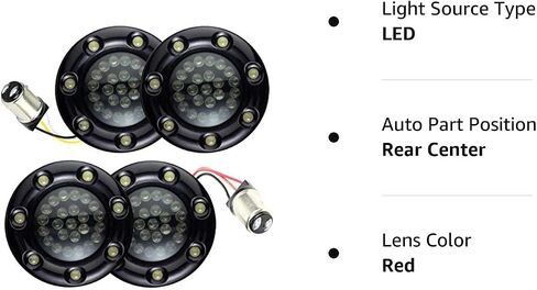 أضواء النسر 2؟ مجموعة إشارة الانعطاف LED الأمامية والخلفية (1157) من Infinity Beam مع أغطية حلقة إضاءة LED للتشغيل للدراجات النارية Harley Davidson in Kuwait