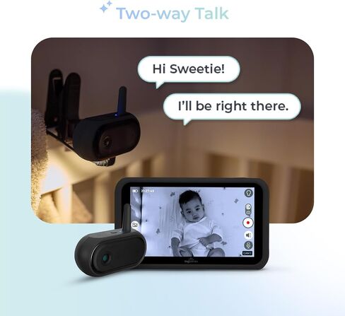 جهاز مراقبة سيارة الأطفال Tiny Traveler Ai الذكي اللاسلكي مع بنك الطاقة - تنبيهات السلامة التي تعمل بالذكاء الاصطناعي: كشف البكاء/الضحك/الوقوف، سياج افتراضي، رؤية ليلية طويلة المدى 1000 قدم - ضوء ليلي - أسود in Saudi Arabia