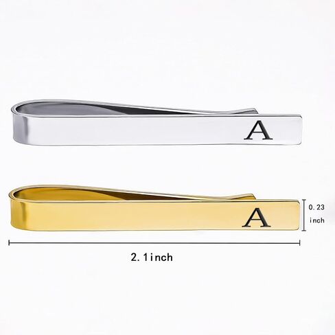 GWD Stainless Steel Tie Clips for Men Personalized Initial Tie Clip Classic Gold Silver Tie Bar Set in Saudi Arabia