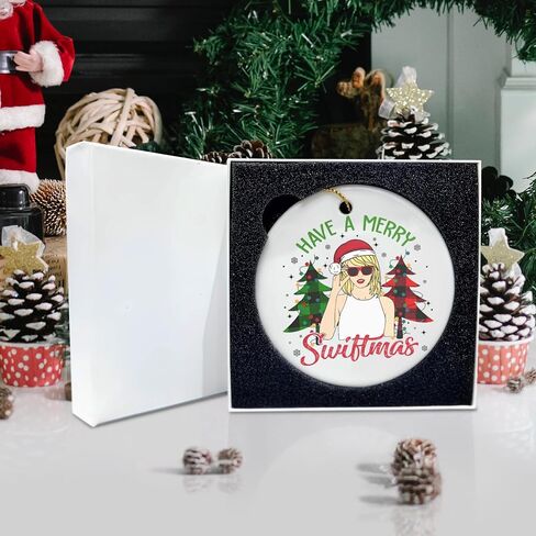 Merry Christmas Ornament, Have a Merry Little Swift Ceramic Christmas Tree Ornament, Gift for Music Lovers, Giftbox Included in Kuwait